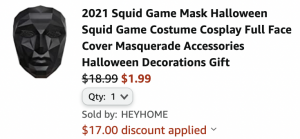 Squid Games Halloween Mask 90% Off!
