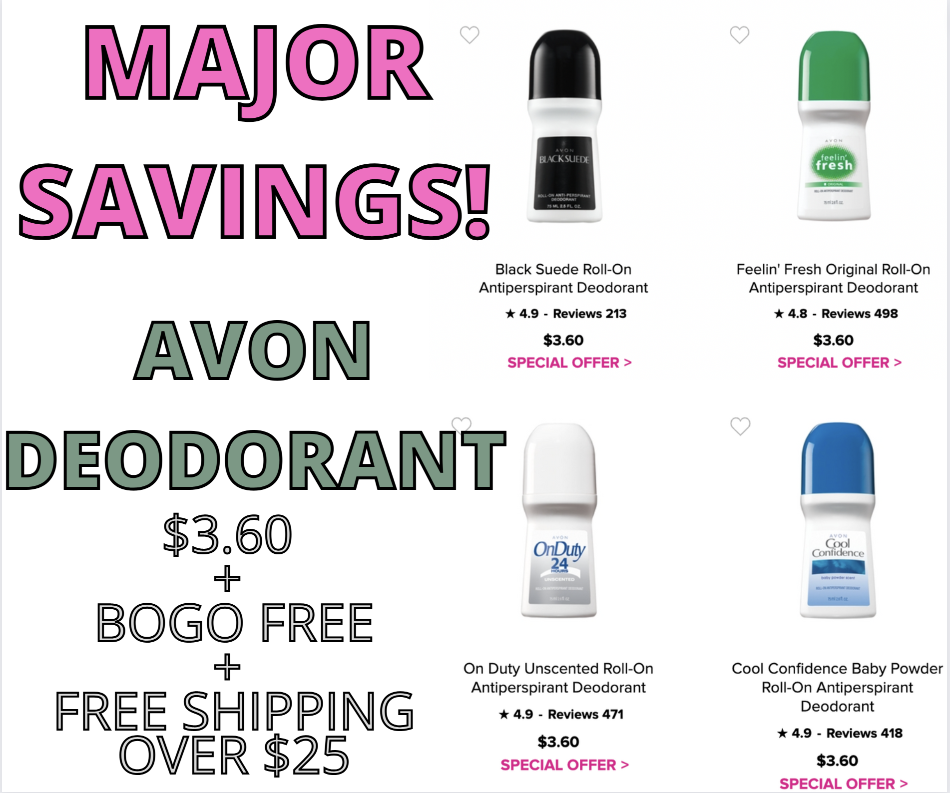 Avon Deodorant On Sale Now!