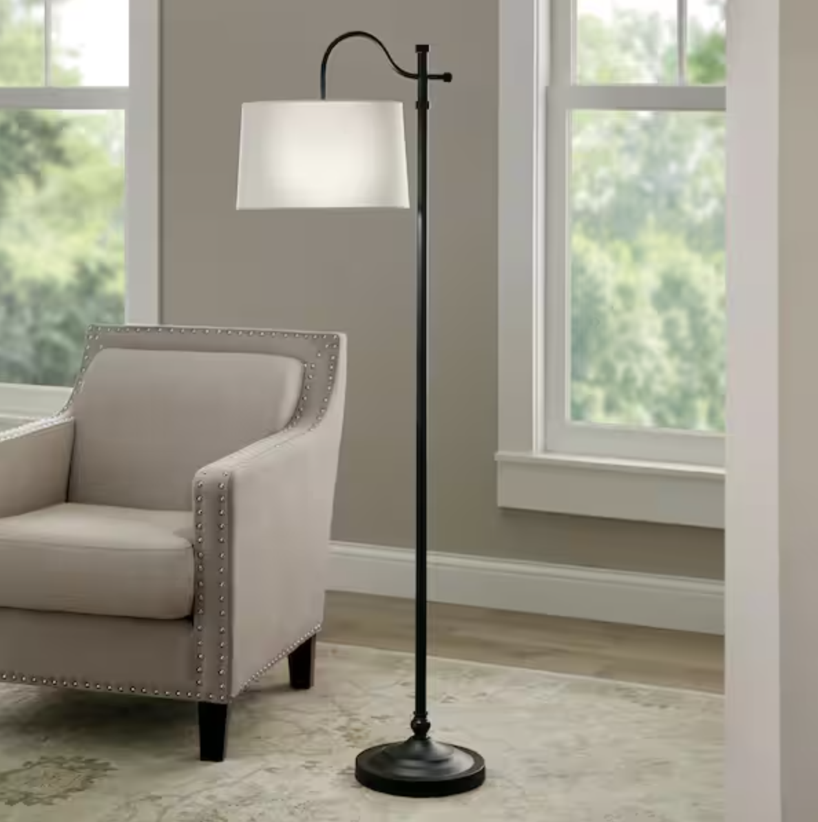 Hampton Bay Carver Downbridge Floor Lamp ONLY a Penny!