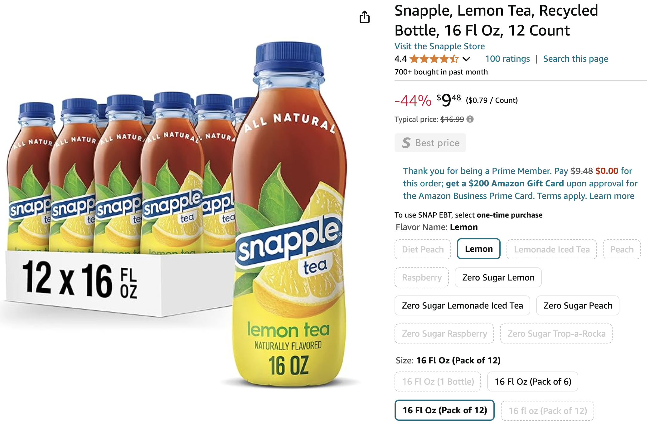 Snapple Lemon Tea Unbeatable Deal! Stock Up!