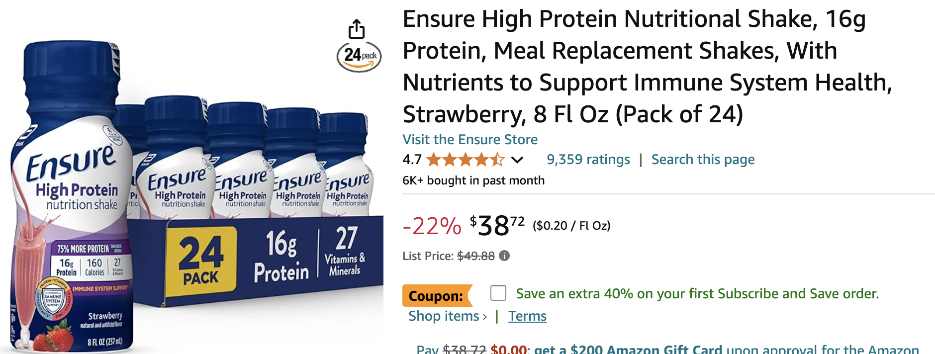 Ensure High Protein Nutritional Shake DOUBLE DISCOUNT! Screen Shot 2024 11 28 At 7.19.59 Am
