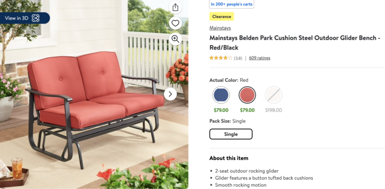 Mainstays Glider Bench Walmart