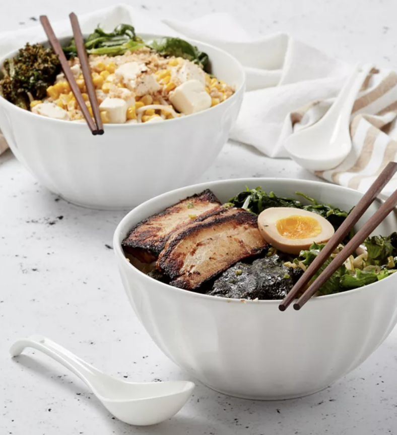 INFUSE Asian Ceramic 8 Piece Ramen Bowl Set