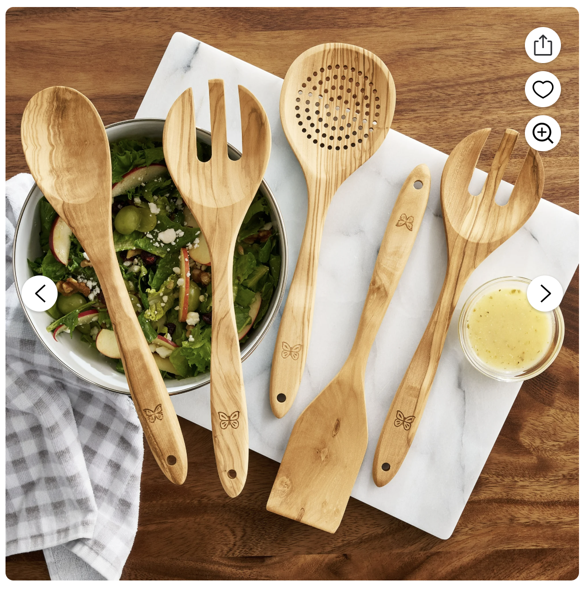 The Pioneer Woman 5-Piece Olivewood Kitchen Cooking Utensil Tool Set