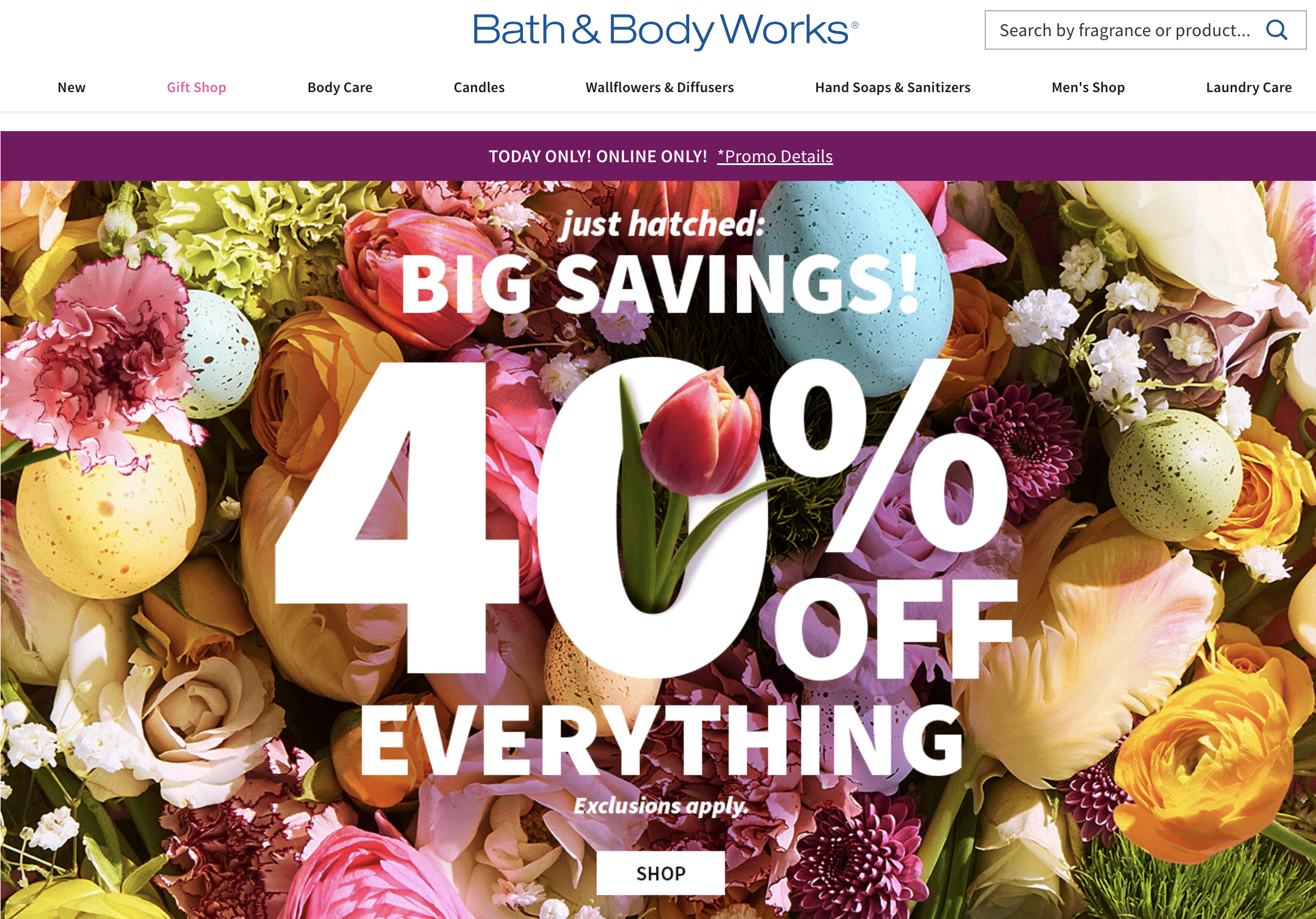 40% OFF Everything at Bath and Body Works! TODAY ONLY!
