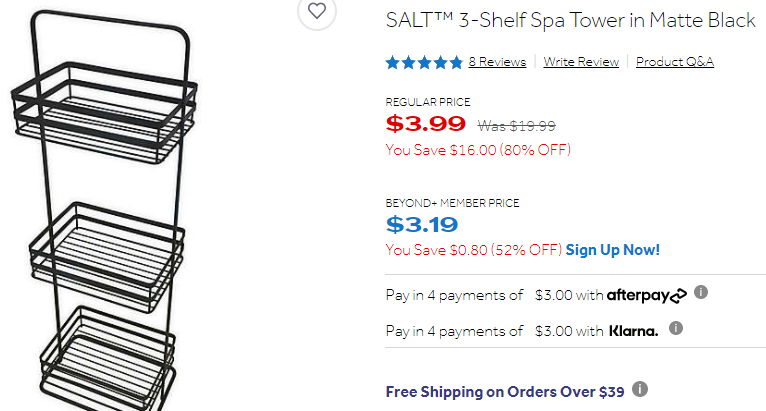 SALT 3-Shelf Spa Tower Crazy Cheap at Bed bath and Beyond!