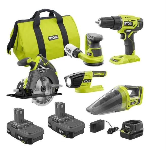 Ryobi 5 Tool Combo Kit Today Only Special at Home Depot!