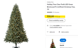 Prelit LED Christmas Tree, 7.5′ On CLEARANCE At Walmart