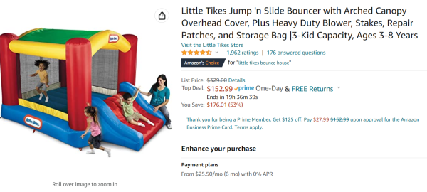 Little Tikes Jump ‘n Slide Bouncer 53% Off Today Only