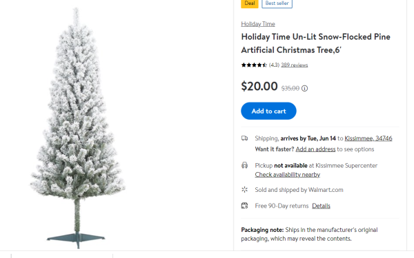 6 Foot Christmas Tree Only $20 At Walmart!
