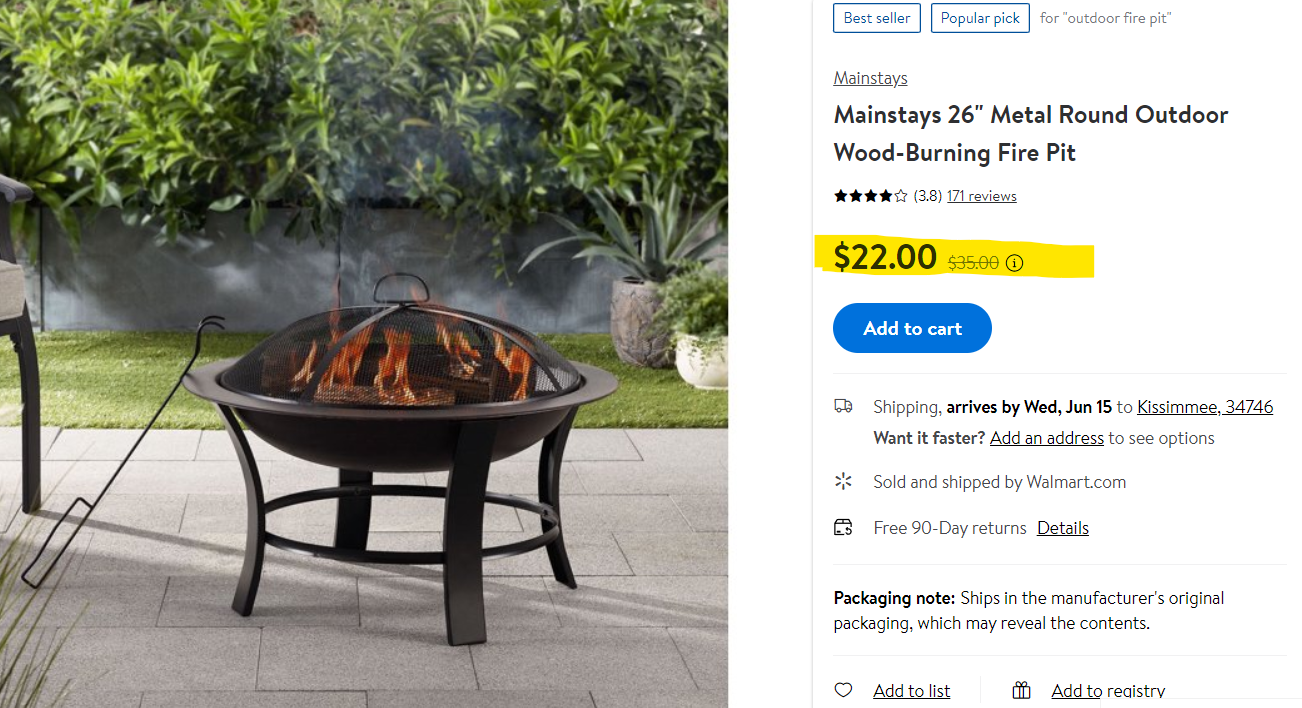 Fire Pit Only 22 Bucks – Run Your Butts!