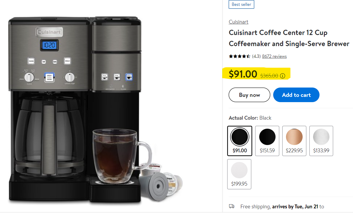 Cuisinart Coffee Center 12 Cup Coffeemaker And Single-serve Brewer Huge Price Drop!