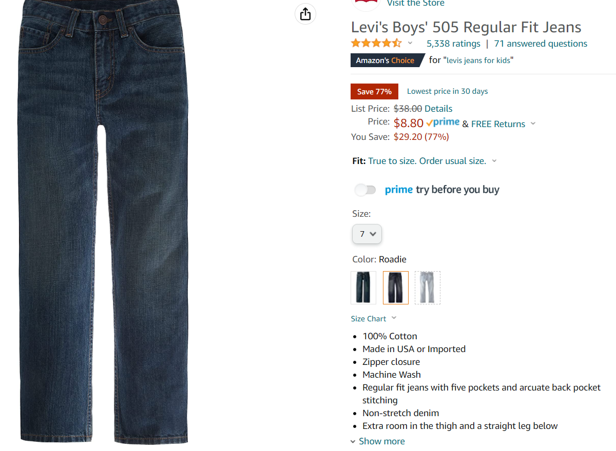 Levi Jeans On Sale For $8.80 Shipped (normally $38.00) On Amazon!