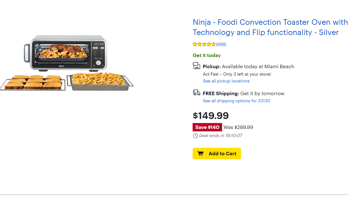 Ninja – Foodi Convection Toaster Huge Price Drop Today Only!