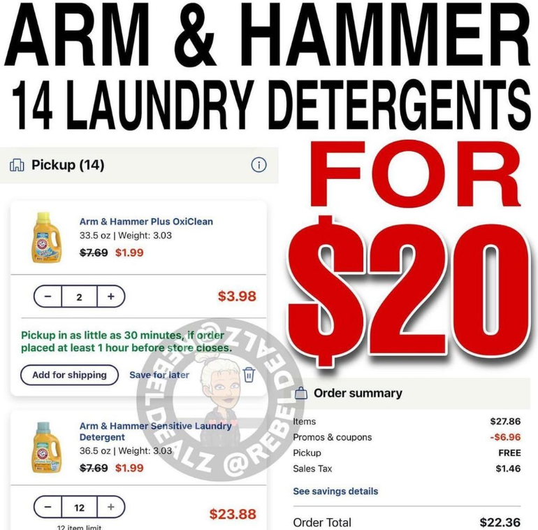 14 Arm & Hammer For $20.88 Run Your Butts