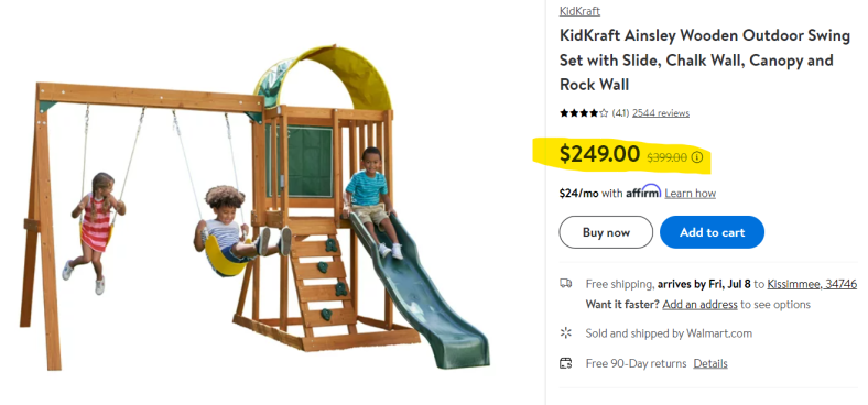 Wooden Outdoor Swing Set With Slide Huge Price Drop At Walmart
