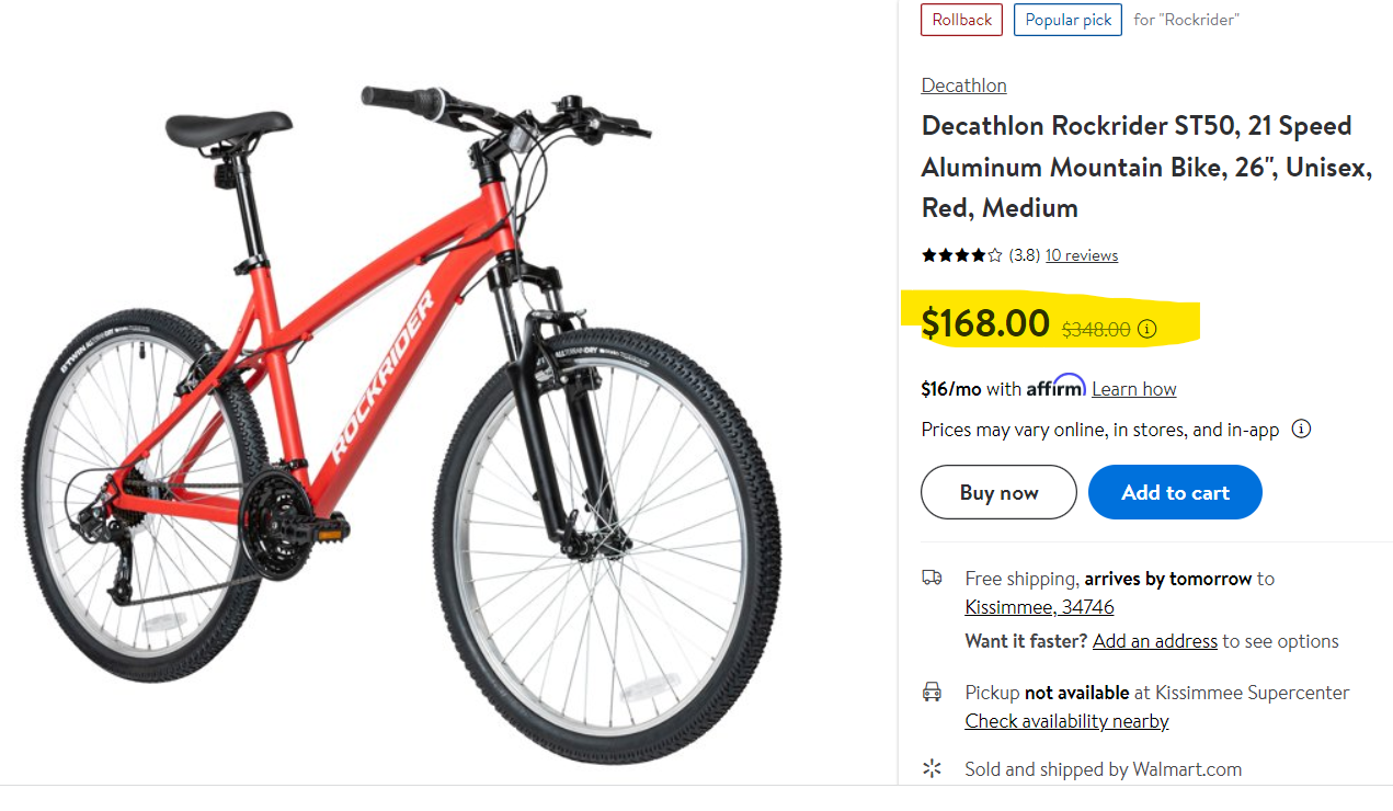 Decathlon Rockrider St50, 21 Speed Aluminum Mountain Bike On Sale At Walmart