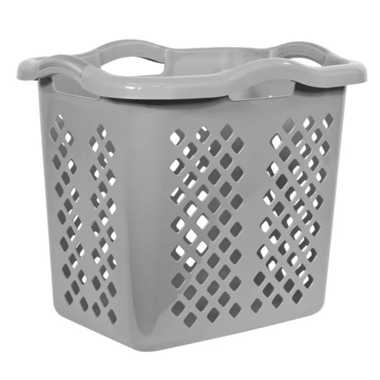 Screenshot 2023 05 15 at 08 01 39 Home Logic 2 Bushel Lamper Plastic Laundry Basket with Silver Handles Cement Walmart.com