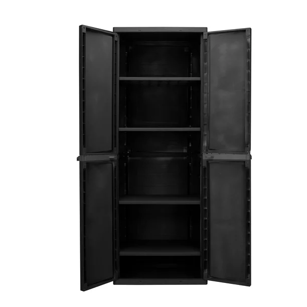 Screenshot 2023 07 06 at 11 24 54 Hyper Tough Plastic 4 Shelf Garage Storage Cabinet Black   Walmart.com