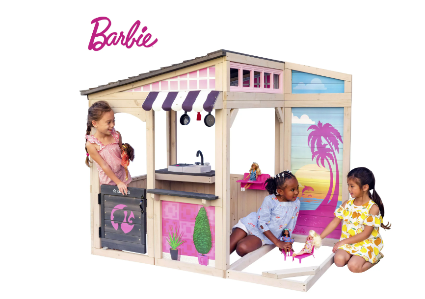 KidKraft Barbie Seaside Wooden Outdoor Playhouse Huge Markdown!