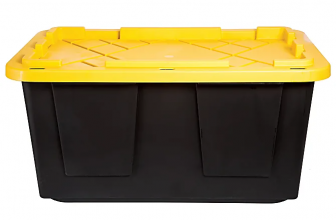Screenshot 2023 11 21 at 13 20 11 Office Depot Brand by GreenMade Professional Storage Tote With HandlesSnap Lid 27 Gallon 30 110 x 20 14 x 14 34 BlackYellow   Office Depot