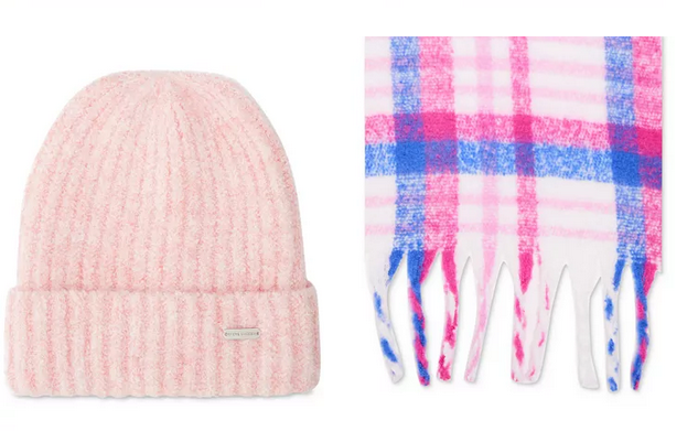 Screenshot 2023 12 08 at 07 56 36 Steve Madden Women's Brushed Plaid Scarf & Beanie Boxed Gift Set   Macy's