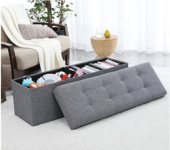 Screenshot 2024 01 10 at 07 57 40 Ornavo Home Foldable Tufted Linen Large Storage Ottoman Bench   QVC.com
