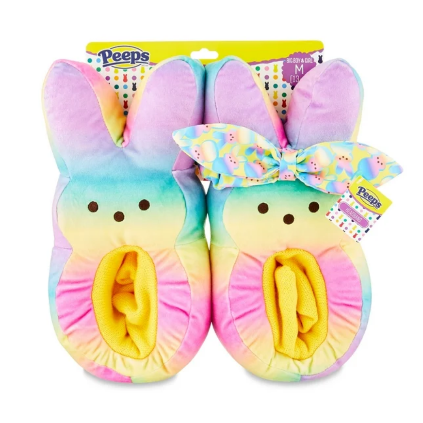 Screenshot 2024 02 19 at 11 36 32 Easter Peeps Plush Bunny Slippers Multicolor Rainbow Walmart.com