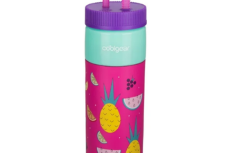 Screenshot 2024 04 04 at 09 16 24 Cool Gear 24oz Plastic Retro Squishy Water Bottle Fruits Pink with Foam Grip and Resealable Straw Walmart.com