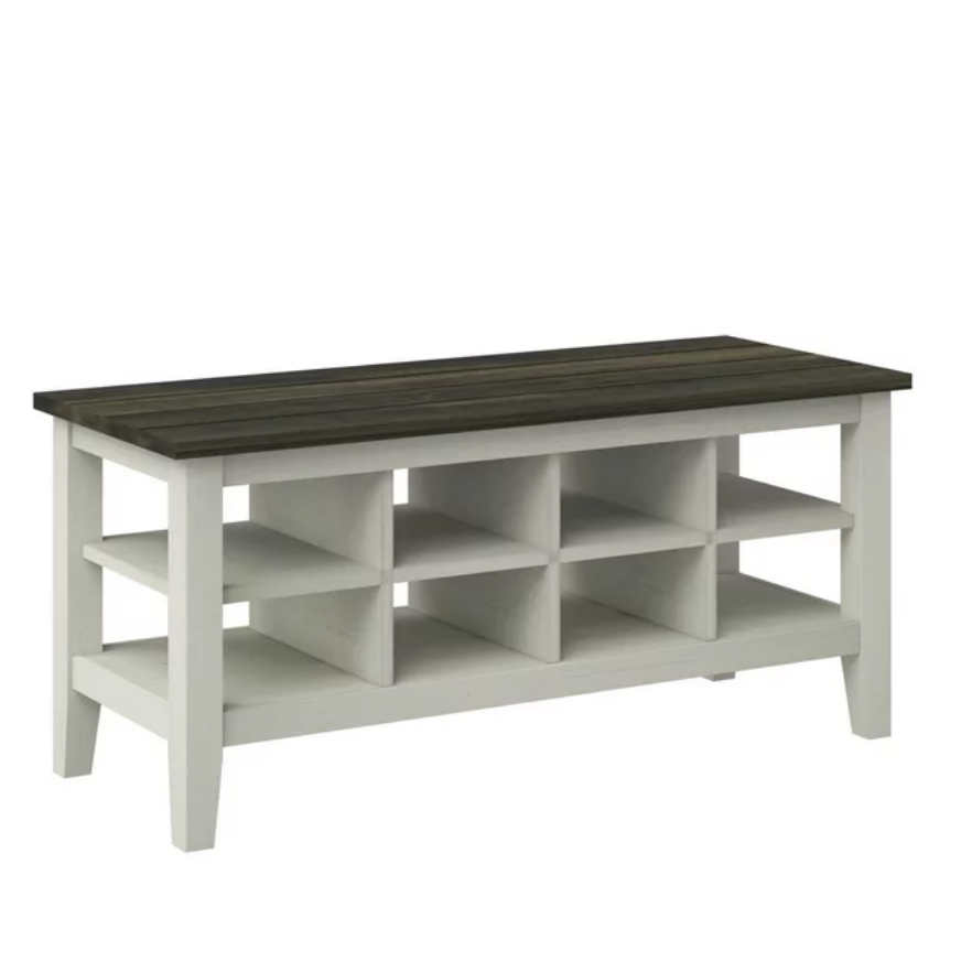 Screenshot 2024 04 11 at 16 37 12 Twin Star Home Two Tone Storage Bench with Planked Top in Old Wood White 40”W x 15.5”D x 17.8”H Walmart.com