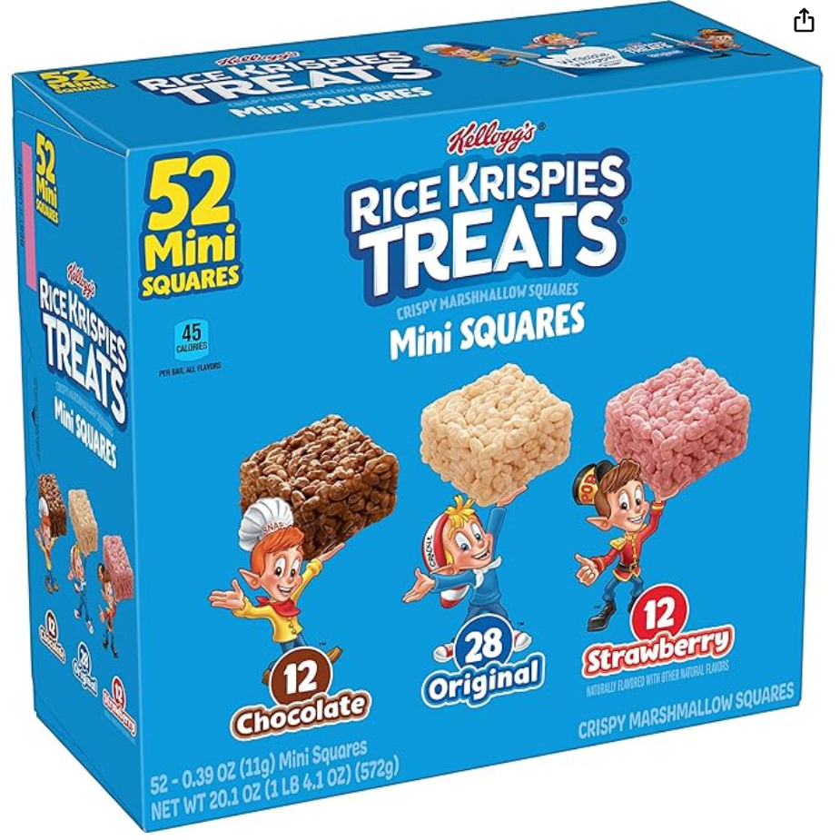 Screenshot 2024 05 21 at 08 52 09 Amazon.com Rice Krispies Treats Mini Squares Kids Snacks Lunch Snacks Variety Pack 20.1oz Box (52 Bars) Everything Else