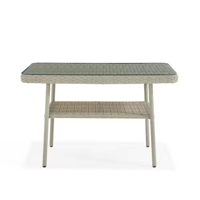 Screenshot 2024 07 06 at 18 52 46 Alaterre Furniture Windham Light Gray Rectangular Wicker Outdoor Accent Table AWWA04AA The Home Depot