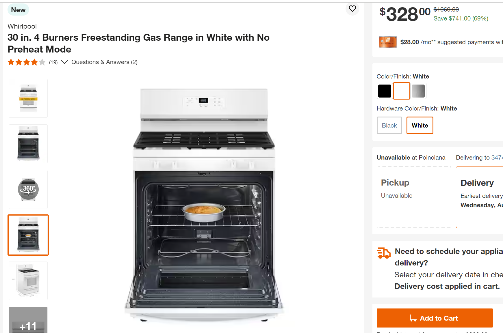 PRICE ERROR? Whirlpool 30 in. 4 Burners Freestanding Gas Range!