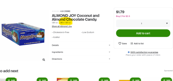 CVS CANDY PRICE ERROR ON INSTACART – 72 Candy Bars For $2.50 !!!!