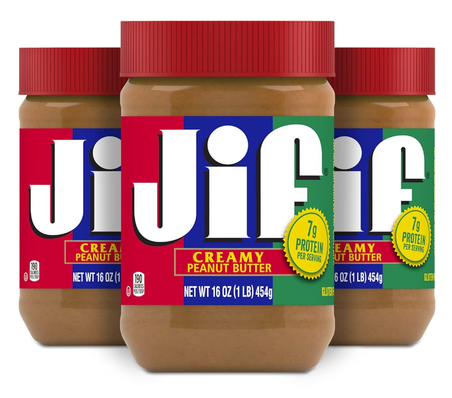 Jif Creamy Peanut Butter, 16 Ounces (Pack of 3) STOCK UP AFTER COUPON!