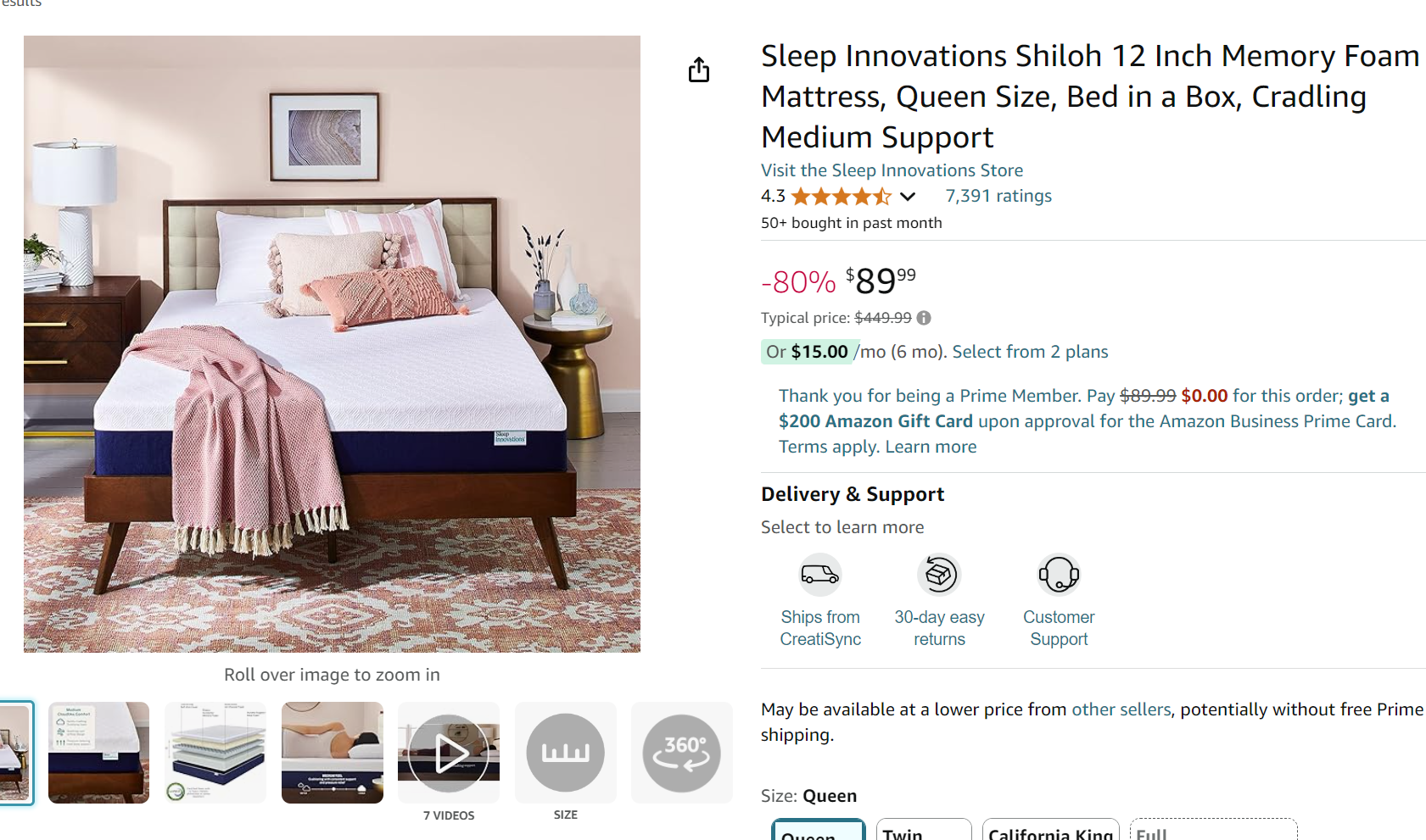 ANOTHER PRICE ERROR! Sleep Innovations Shiloh 12 Inch Memory Foam Mattress!