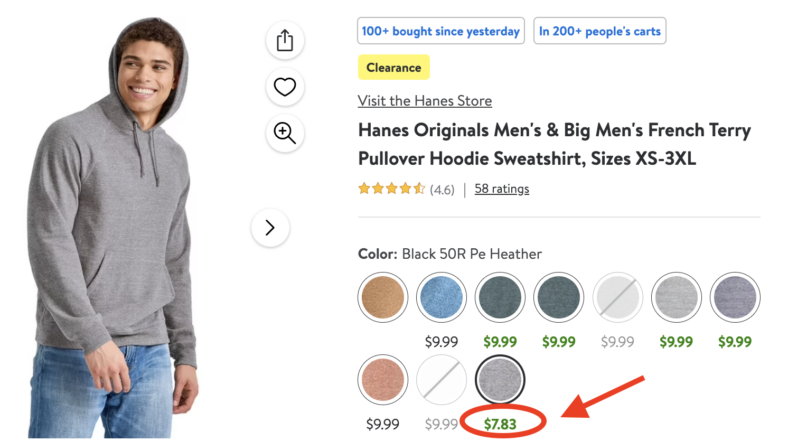 Hanes Pullover Hoodie at Walmart