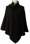 Michael Kors Wide-Rib Button Turtleneck Poncho