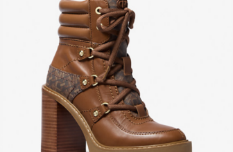 Michael Kors Asher Leather and Empire Monogram Boot