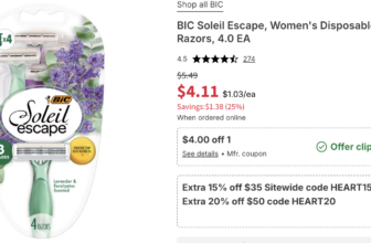 BIC Soleil Escape Disposable Razors