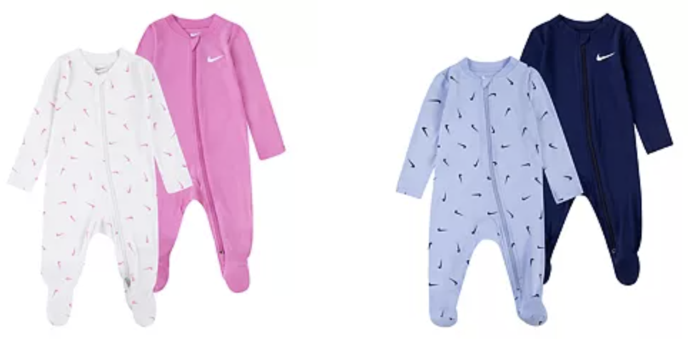 Nike Newborn footie pajamas