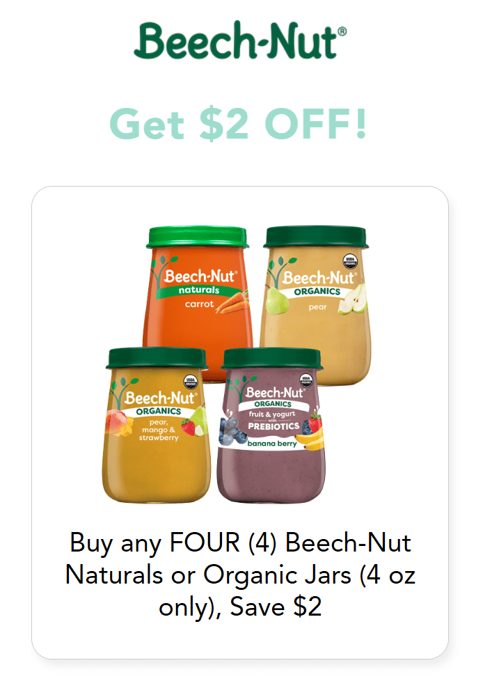 New OTC Coupon Buy any FOUR (4) Beech-Nut Naturals or Organic Jars (4 oz only), Save $2 1 Screenshot 2025 04 01 071818