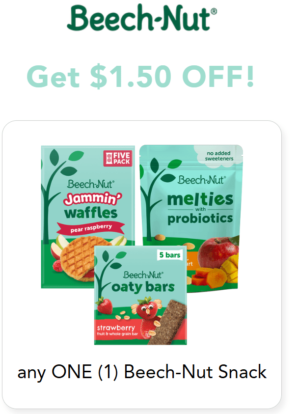 New OTC Coupon Code For any ONE (1) Beech-Nut Snack