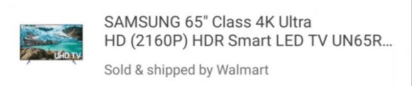 Samsung 65″ Tv Clearance to $199 (was $899.99!) at Walmart!!!!