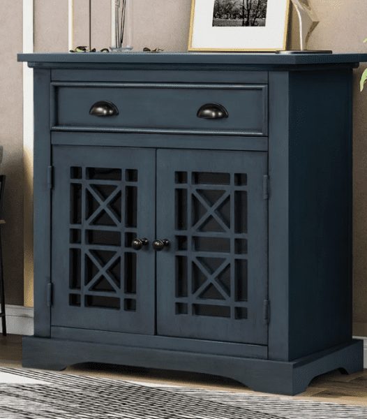 2 Door Accent Storage Cabinet- Blue- GLITCH!