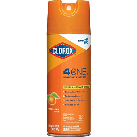 Screenshot 2020 12 14 CloroxPro 4 in One Disinfectant Sanitizer Aerosol Spray Citrus 14 Ounce Can 31043 Amazon com Indu...
