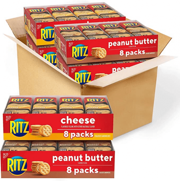 Screenshot 2020 12 16 Amazon com RITZ Peanut Butter Sandwich Cracker Snacks and Cheese Sandwich Crackers Snack Crackers Va...
