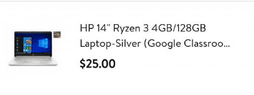 HP 14″ Ryzen Laptop only $25 (was $349) at Walmart!!!!!!