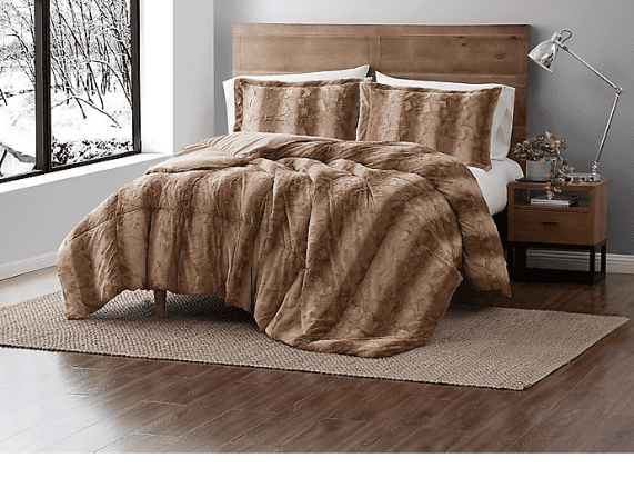 Faux Fur 3 Piece Bedding Set Only $25 ALL SIZES!!!!!