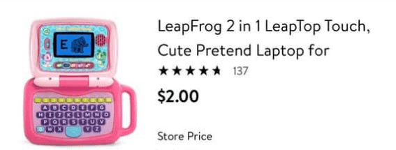 Leap Frog 2 in 1 Laptop only $2 at Walmart!!!  (was $24.99!!!)